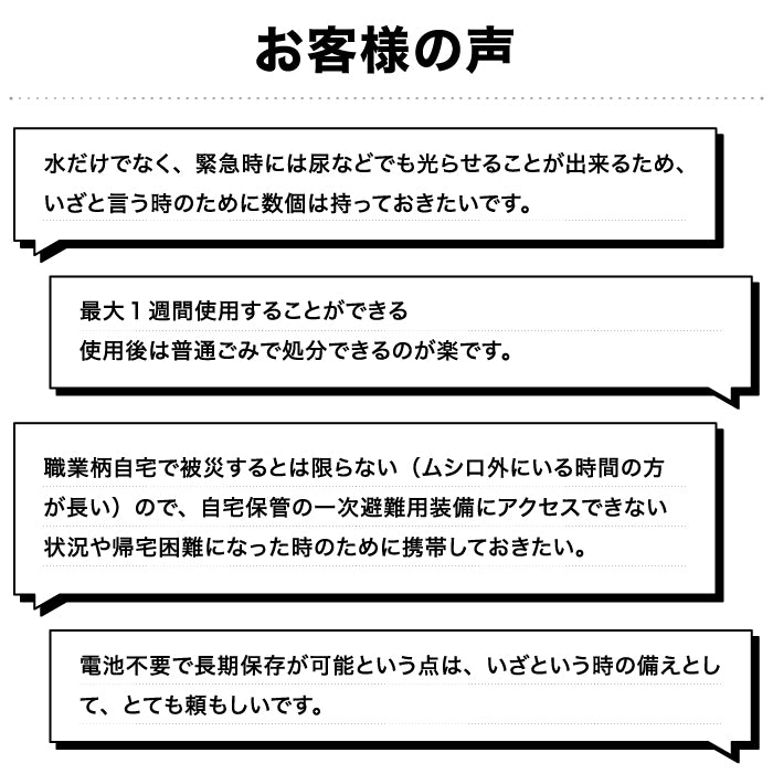 水で光る LEDライト ミズアカリ 停電 災害 防災 ライト 防災グッズ