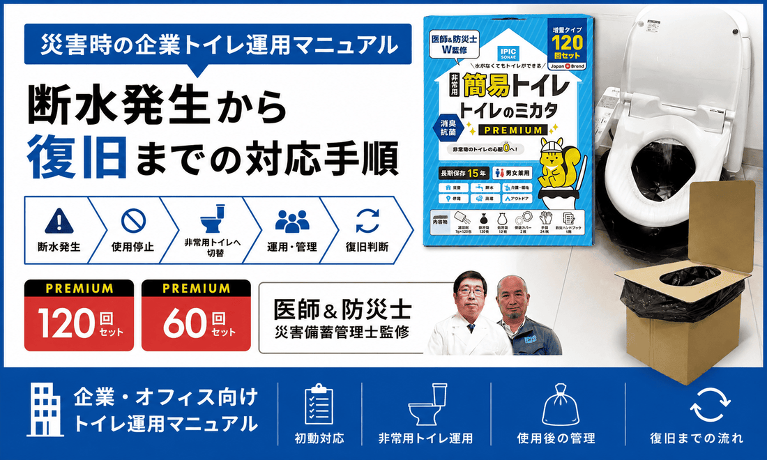 災害時の企業トイレ運用マニュアル｜断水から復旧までの手順とBCP対応