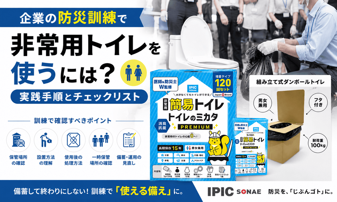 企業の防災訓練で非常用トイレの設置・使用後の処理・保管方法を確認する実践ガイド