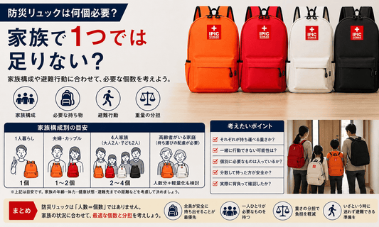 防災リュックは何個必要か家族で1つにまとめる場合と複数に分ける考え方を解説