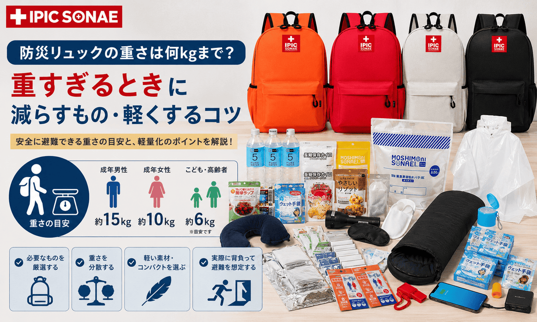 防災リュックの重さは何kgまでか目安と重すぎるときの軽量化方法を解説