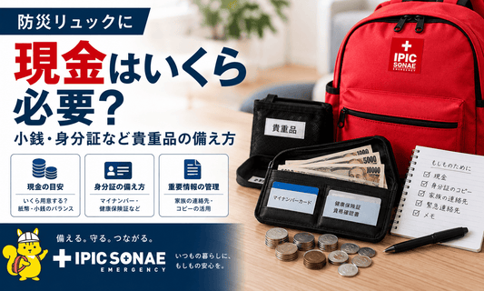 防災リュックに入れる現金・小銭・身分証など貴重品の備え方