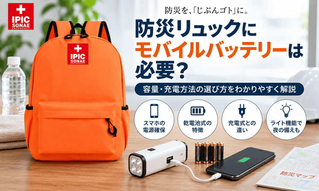 防災リュックに備えるモバイルバッテリーと乾電池式充電器の選び方
