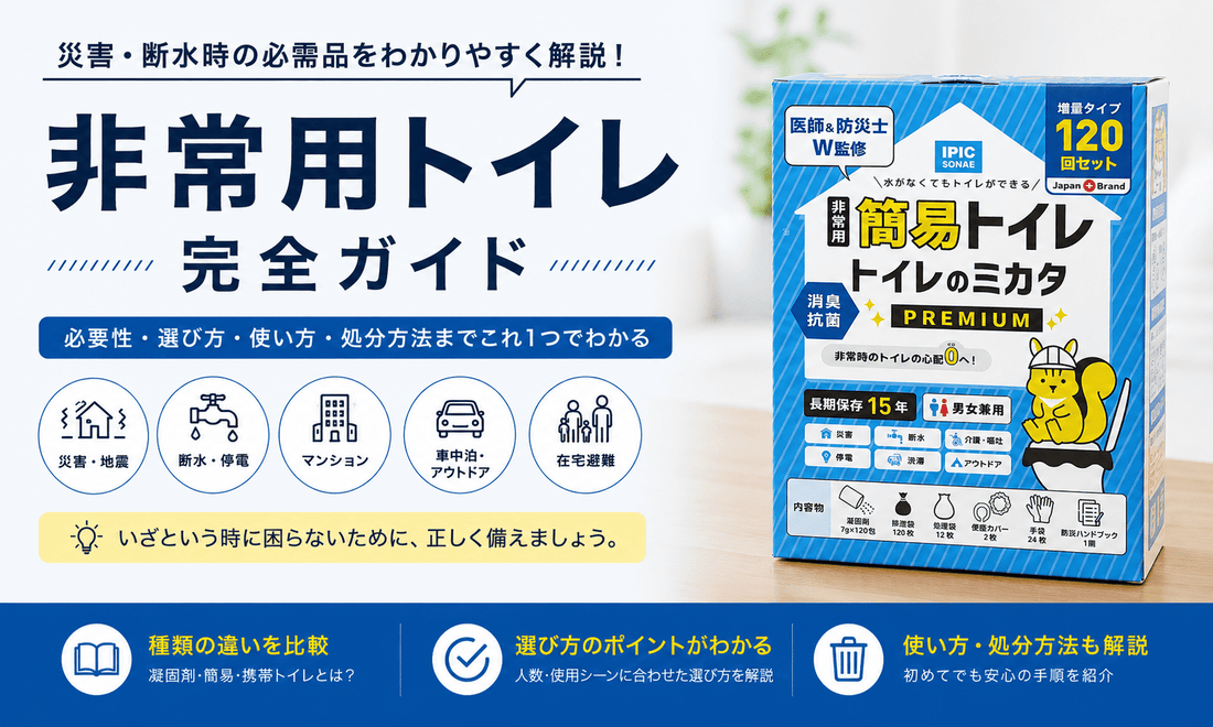 非常用トイレ完全ガイド｜災害・断水時に必要な非常用トイレの選び方・使い方・処分方法を解説