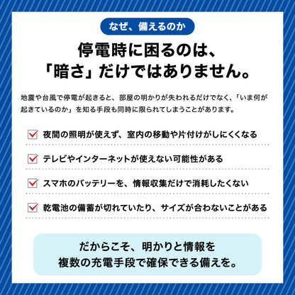 ラジオ付マルチ充電ランタン 電池不要 3WAY充電式
