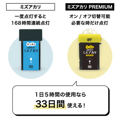 水で光る LEDライト ミズアカリ 停電 災害 防災 ライト 防災グッズ
