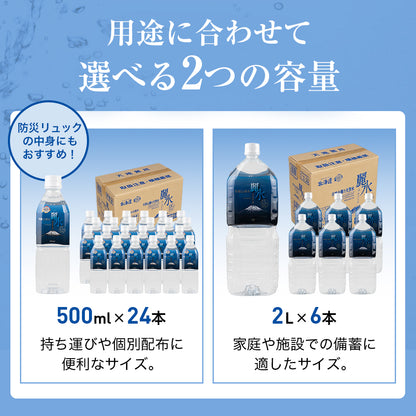 保存水 15年 カムイワッカ麗水 500ml×24本 2L×6本 日本製 天然水 備蓄 避難食