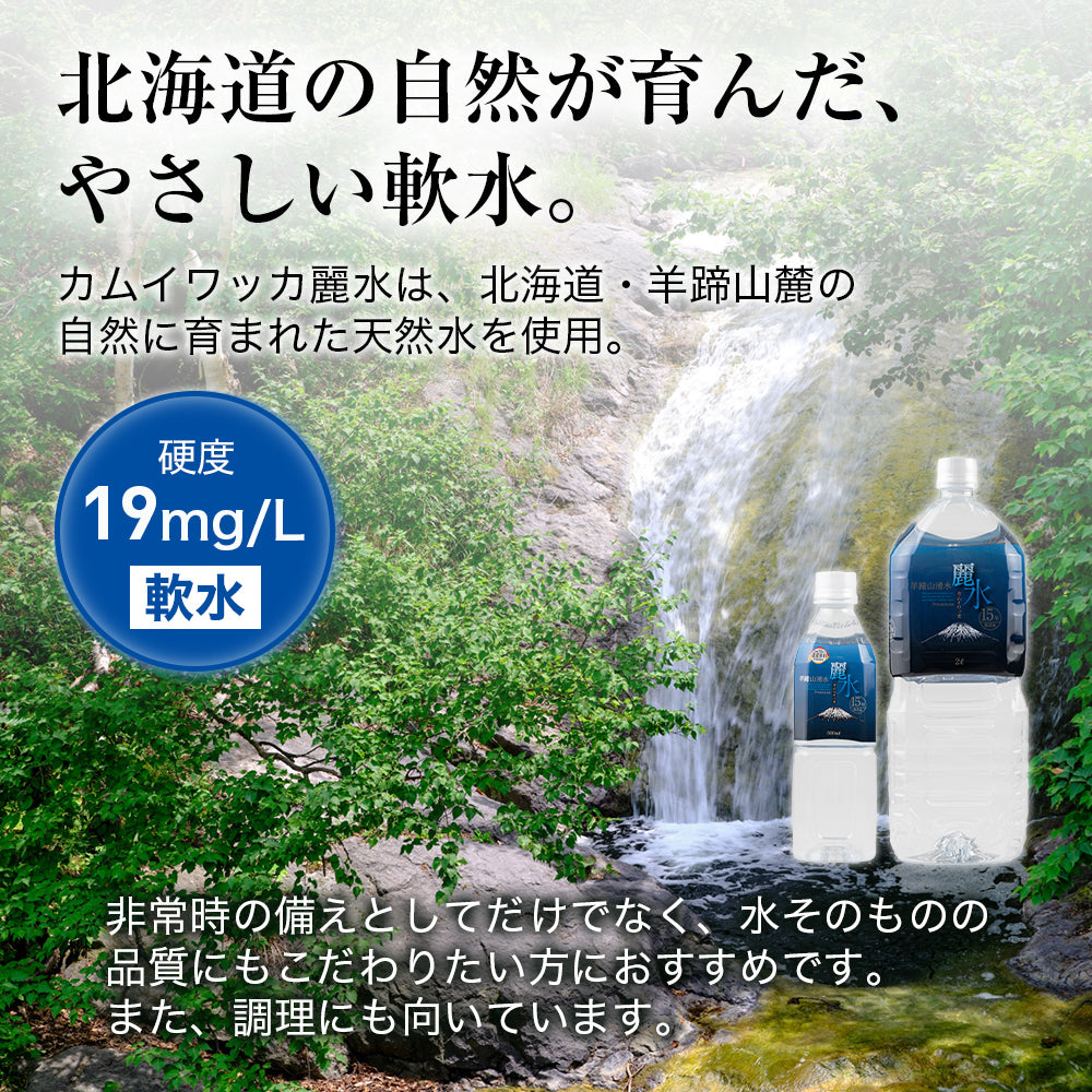 保存水 15年 カムイワッカ麗水 500ml×24本 2L×6本 日本製 天然水 備蓄 避難食