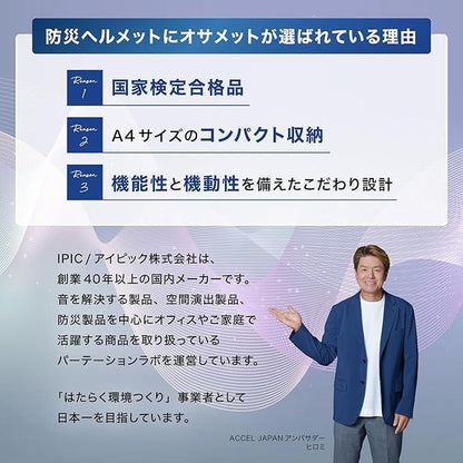 折りたたみ防災ヘルメット オサメット