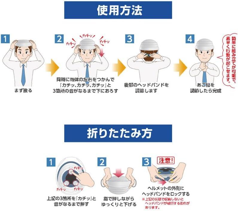 折りたたみ防災ヘルメット オサメット
